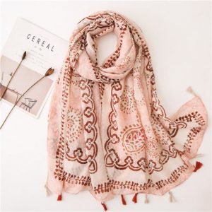 Foulard Pour Femme 180 Rose - Sigrun Bohème