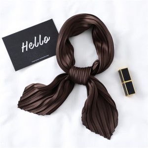 Foulard Plissé Pour Cheveux Marron - Uni
