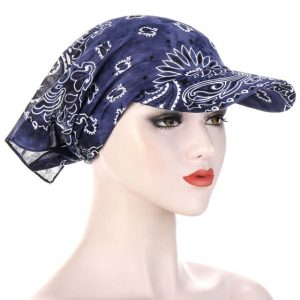 Casquette Foulard Chimio Femme Bleu Bohème