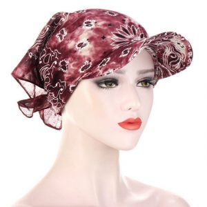 Casquette Foulard Chimio Femme Bordeaux