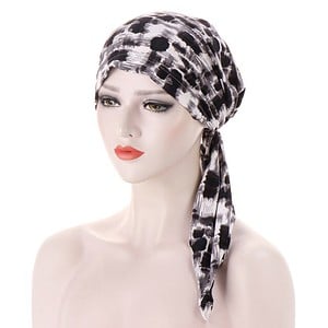Foulard Zoé Long Chimio Noir Et Blanc Savane