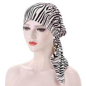 Foulard Long Chimio Blanc - Zèbre