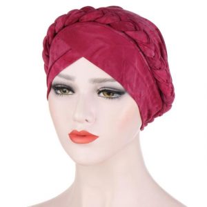 Foulard Norianne Turban Femme Chimio Moderne Rouge Uni