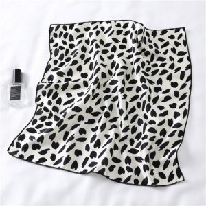 Foulard Pour Cheveux 50 Blanc - Léopard
