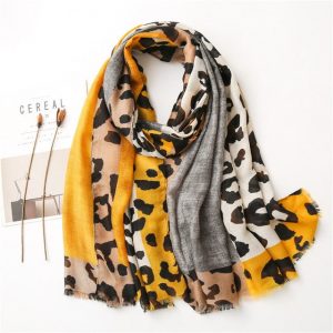 Foulard Pour Femme 180 Jaune - Dahlia Léopard