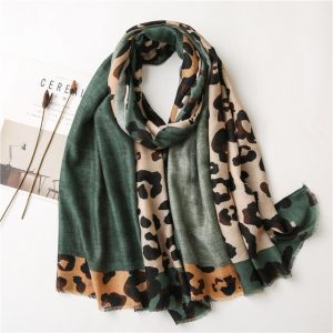 Foulard Pour Femme 180 Vert - Dahlia Léopard