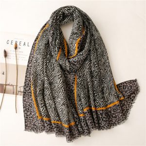 Foulard Pour Femme 180 Gris - Venla Léopard
