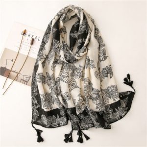 Foulard Pour Femme 180 Noir - Linnea