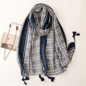 Foulard Pour Femme 180 Bleu - Tilda Bohème