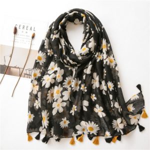 Foulard Pour Femme 180 Noir - Tyra
