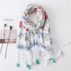 Foulard Pour Femme 180 Blanc - Elynn Liberty