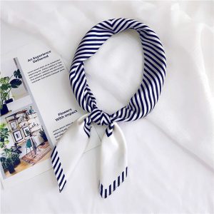 Foulard Pour Cheveux 70 - Rayures Marines