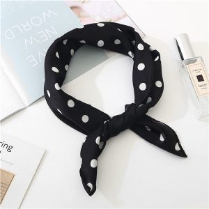 Foulard Pour Cheveux 50 - Noir À Pois