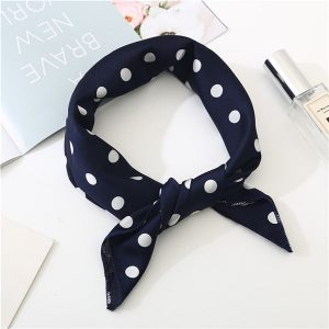 Foulard Pour Cheveux 50 - Marine À Pois