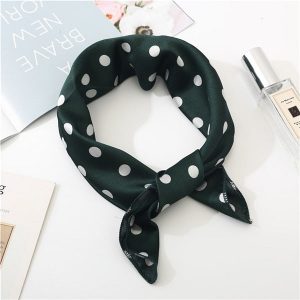 Foulard Pour Cheveux 50 - Vert À Pois