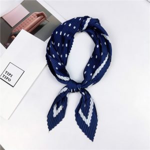 Foulard Plissé Pour Cheveux Marine À Pois