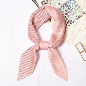 Foulard Plissé Pour Cheveux Rose
