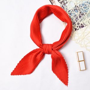 Foulard Plissé Pour Cheveux Rouge